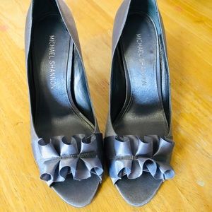 Satin Pewter heels size 9